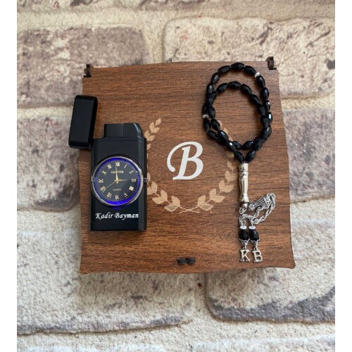 Sevgiliye Hediye Saatli Işıklı Çakmak Ve Tespih