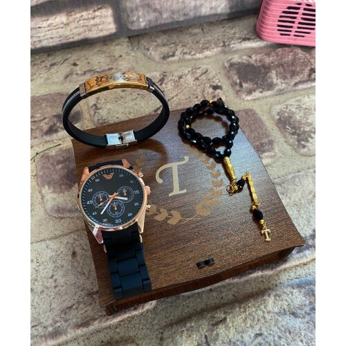 Ahşap Kutulu Lüks Saatli Set