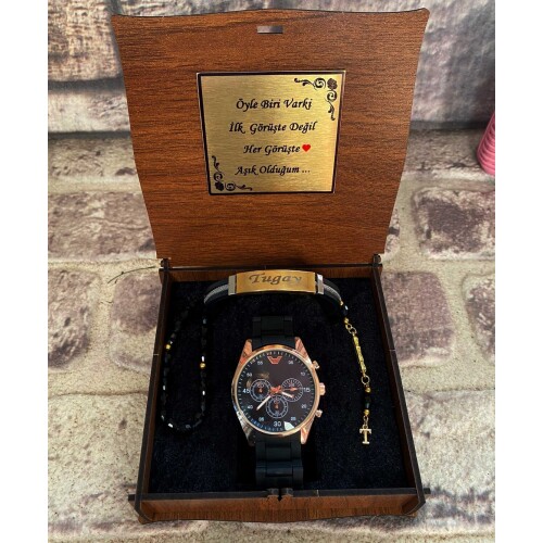 Ahşap Kutulu Lüks Saatli Set