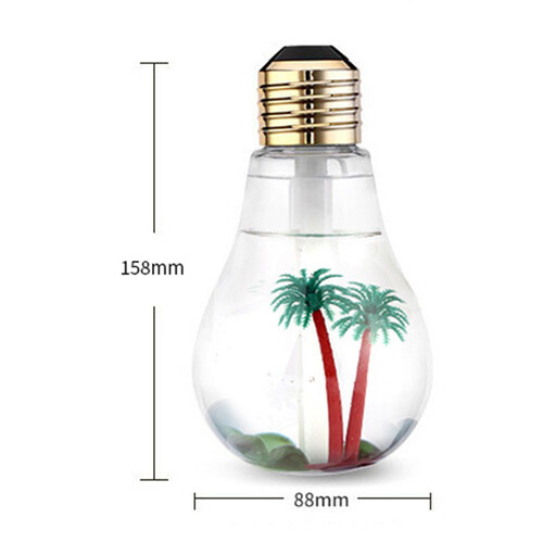 Ampul Şeklinde Led Işıklı Hava Nemlendirici Buhar Makinesi