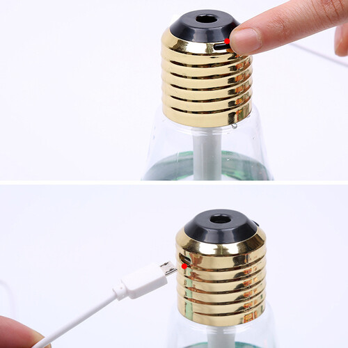 Ampul Şeklinde Led Işıklı Hava Nemlendirici Buhar Makinesi