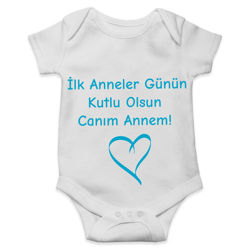 Anneler Günü Hediyesi Önlük, Body ve Anı Defteri - Mavi