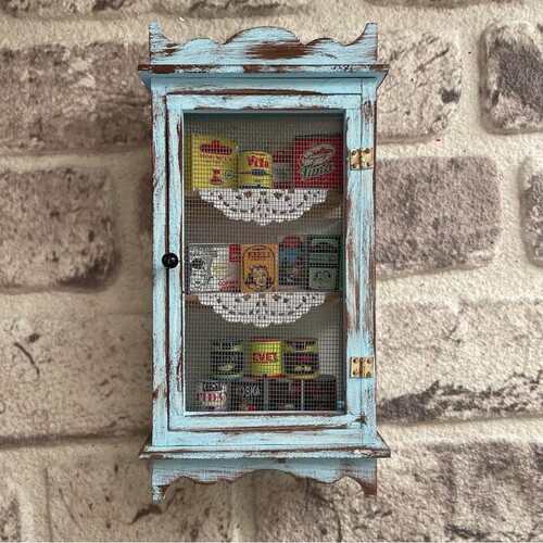 El Yapımı Nostaljik Minyatür Tel Dolap