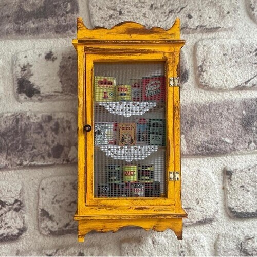 El Yapımı Nostaljik Minyatür Tel Dolap
