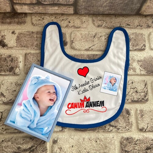 İlk Anneler Günü Hediyesi Bebek Önlüğü ve Çerçeve