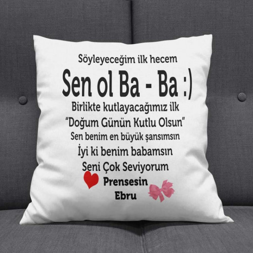 İlk Babalar Günü Hediyesi Yastık