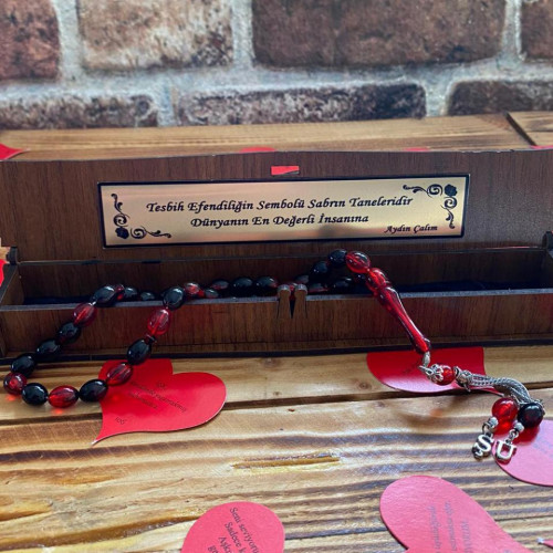 Kişiye Özel Ahşap Kutulu Tespih - 5 Renk Seçeneği