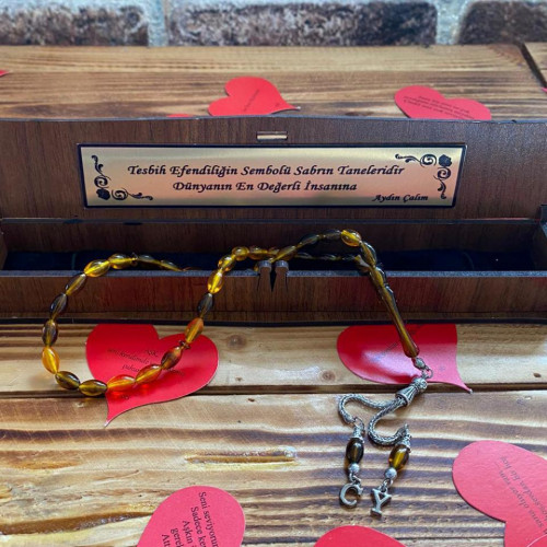 Kişiye Özel Ahşap Kutulu Tespih - 5 Renk Seçeneği