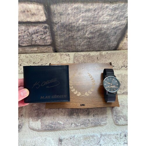 Kişiye Özel Atatürk Cüzdan, Saat ve Kalem Seti