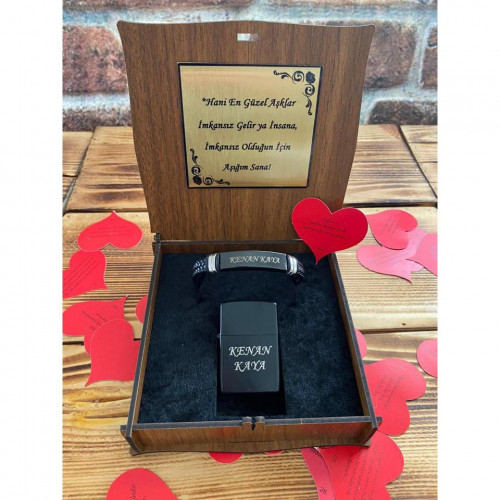 Kişiye Özel Çakmak ve Bileklik Seti