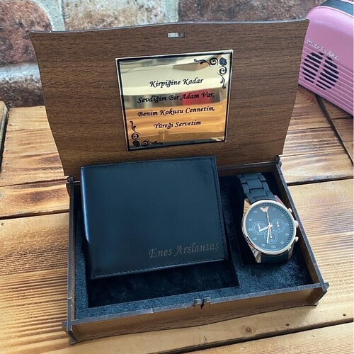 Kişiye Özel Cüzdan ve Kol Saati Seti