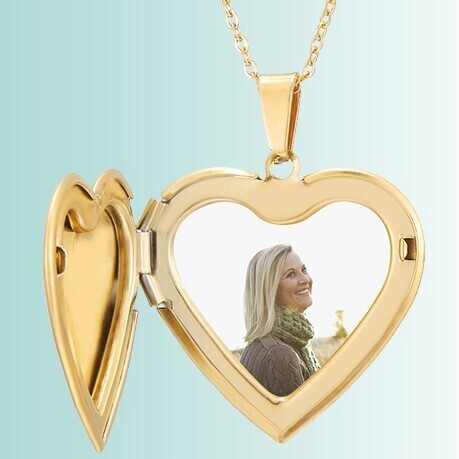 Kişiye Özel Kalp Kapaklı Fotoğraflı Kolye