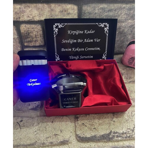 Lüks Sihirli Küllük ve Usb Şarjlı Işıklı Tabaka Çakmak