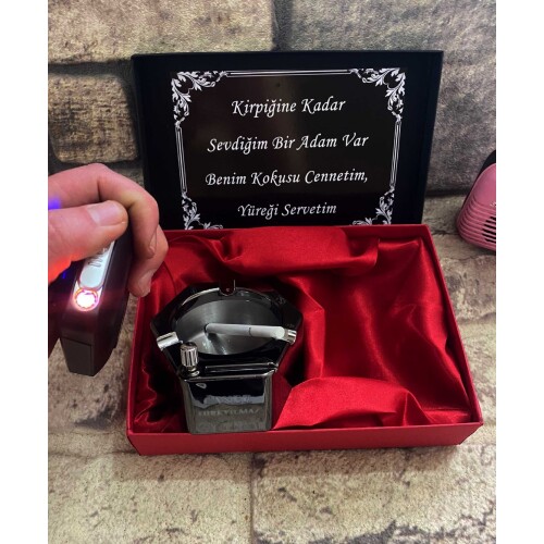 Lüks Sihirli Küllük ve Usb Şarjlı Işıklı Tabaka Çakmak
