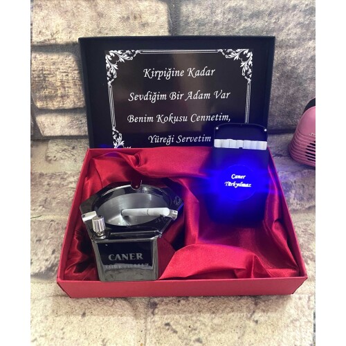 Lüks Sihirli Küllük ve Usb Şarjlı Işıklı Tabaka Çakmak