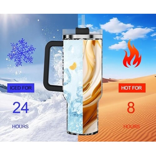 Pembe Leopar Desenli 1.2 Litre Termos Bardak 40 oz