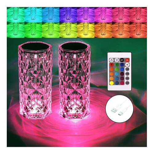 Rose Diamond Table Lamp - Kristal Görünümlü LED Masa Lambası