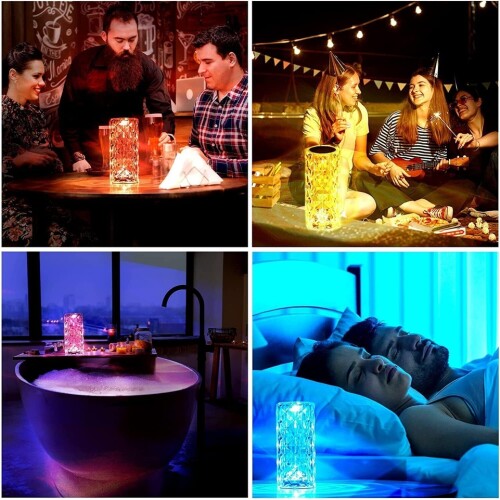 Rose Diamond Table Lamp - Kristal Görünümlü LED Masa Lambası