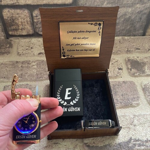 Sevgililer Günü Hediyesi Çakmak - Bileklik - Sigara Kutusu