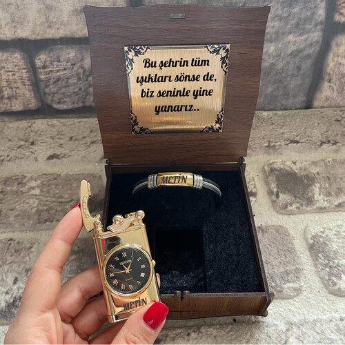 Sevgiliye Hediye Çakmak ve Bileklik Seti