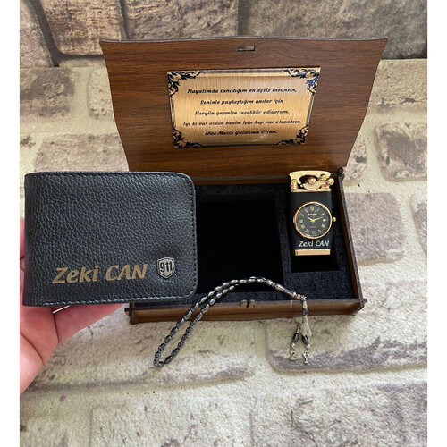 Sevgiliye Hediye Cüzdan, Çakmak ve Tespih Seti