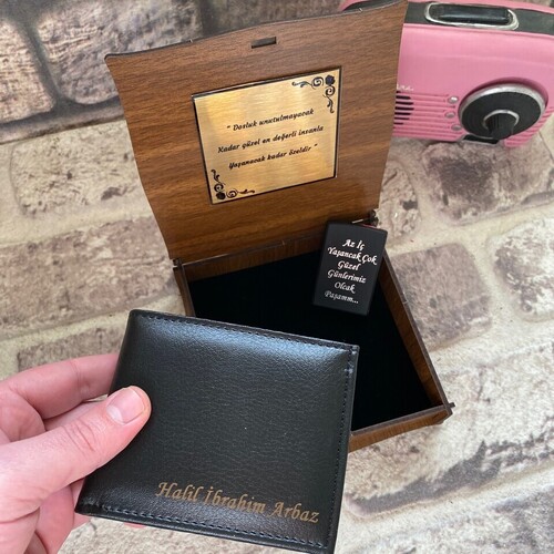 Sevgiliye Hediye Cüzdan ve Gizli Bölmeli Çakmak Seti