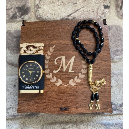 Sevgiliye Saatli Çakmak Ve Tespih Seti