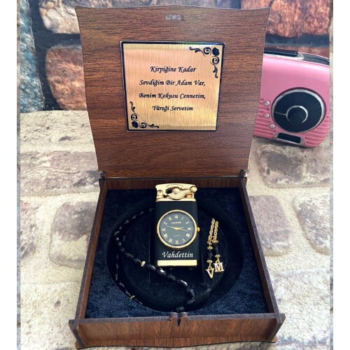 Sevgiliye Saatli Çakmak Ve Tespih Seti