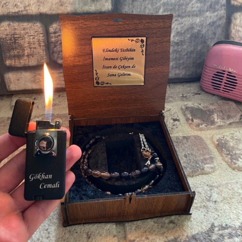 Seviliye Hediye Toz Kehribar Çift Yönlü Çakmak