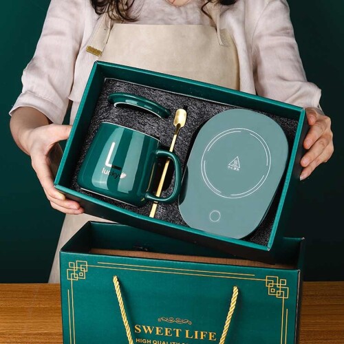 USB Isıtıcılı Kapaklı Kupa Bardak Seti