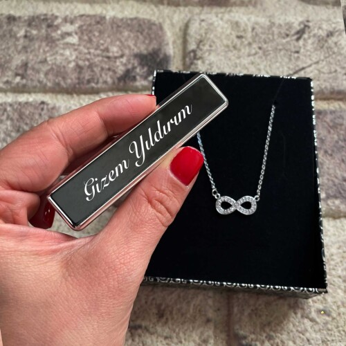 Usb Şarjlı Çakmak Zirkon Taş Sonsuzluk Kolye