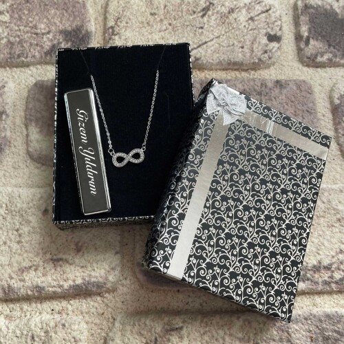 Usb Şarjlı Çakmak Zirkon Taş Sonsuzluk Kolye