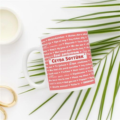 100 Dilde Seni Seviyorum Kupa Bardak