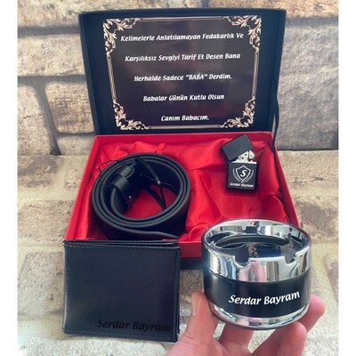 Metal Kül Tablası , Cüzdan , Kemer , Metal Çakmak