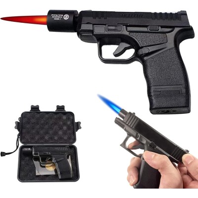 Susturuculu Silah Görünümde Jel Alev Çakmak