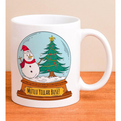 Yılbaşı Hediyesi Kupa Bardak - Kar Küresi