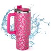 Pembe Leopar Desenli 1.2 Litre Termos Bardak 40 oz